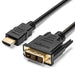 Kensington HDMI (M) to DVI-D (M) Passive Cable, 6ft - Video cable - DVI-D male to HDMI male - 1.83 m - double shielded - black - passive, thumbscrews