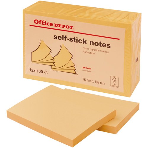 Best Value FSC Certified Sticky Notes Yellow 76 x 102mm - 12 pads per pack