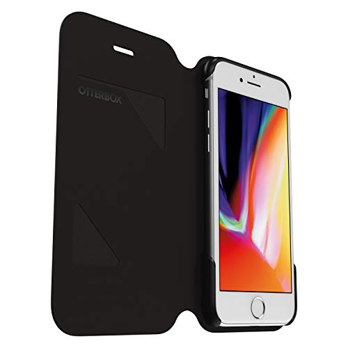 OtterBox Strada Series - Flip cover for mobile phone - polyurethane, polycarbonate, synthetic rubber - black - for Apple iPhone 7, 8