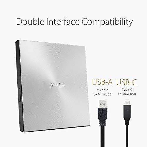 ASUS ZenDrive U9M SDRW-08U9M-U - Disk drive - DVD▒RW (▒R DL) - 8x/8x - USB 2.0 - external - silver