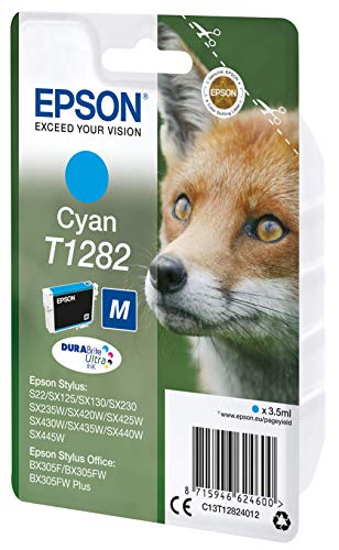 Epson T1282 - 3.5 ml - M size - cyan - original - blister - ink cartridge - for Stylus S22, SX130, SX230, SX235, SX430, SX435, SX438, SX440, SX445, Stylus Office BX305