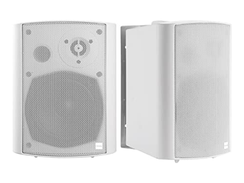 VISION Professional Active 5.25" Wall Speakers - LIFETIME WARRANTY - 2 x 15w (RMS) - 2-way - 1 x minijack input  / 1 x 2-Phono input (summed) - internal power supply - C wall brackets included - white