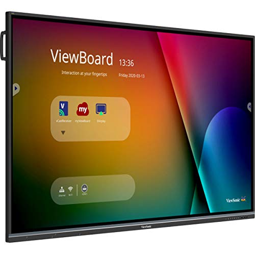 Viewsonic ViewBoard IFP8650-3 - 86" Diagonal Class (85.6" viewable) LED-backlit LCD display - interactive - with optional slot-in PC capability and touchscreen (multi touch) - 4K UHD (2160p) 3840 x 2160 - D-LED Backlight