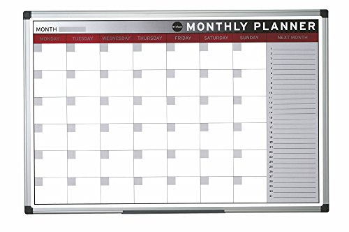 Best Value Bi-Office Month Planner, Magnetic, Aluminium Frame, 90 x 60 cm