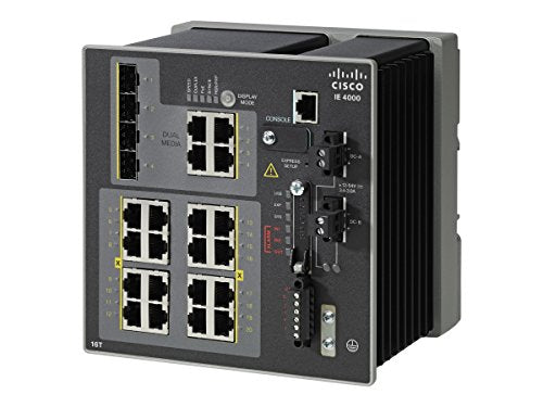 Cisco Industrial Ethernet 4000 Series - Switch - Managed - 16 x 10/100 + 4 x combo Gigabit SFP - DIN rail mountable - DC power - TAA Compliant