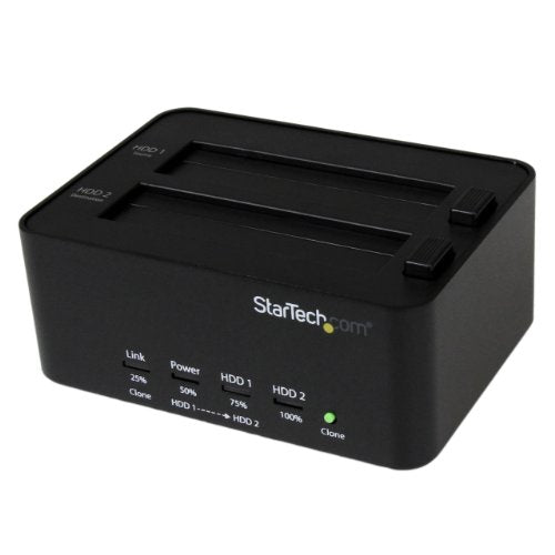 Best Value StarTech.com Dual Bay USB 3.0 Duplicator and Eraser Dock for 2.5" & 3.5" SATA SSD HDD - 1:1 Standalone Cloner & Wiper Docking Station (SATDOCK2REU3)