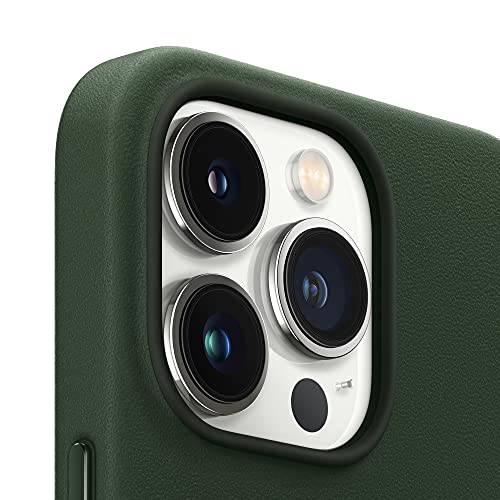 Apple - Back cover for mobile phone - with MagSafe - leather - sequoia green - for iPhone 13 Pro Max