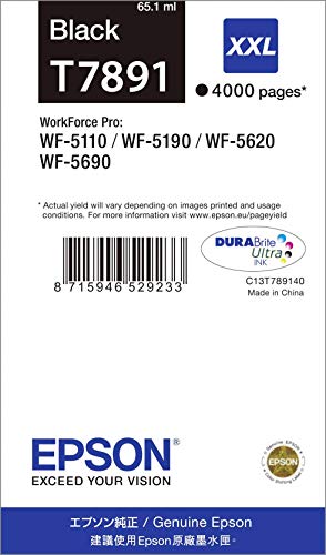 Epson T7891 - 65.1 ml - XXL size - black - original - print cartridge - for WorkForce Pro WF-5110DW, WF-5190DW, WF-5190DW BAM, WF-5620DWF, WF-5690DWF, WF-5690DWF BAM