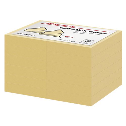 Best Value FSC Certified Sticky Notes Yellow 76 x 51mm - 12 pads per pack