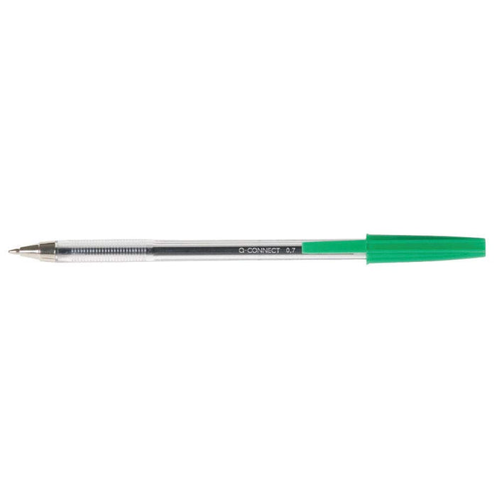 Best Value Q-Connect 3 Medium Ballpoint Pen, Green, Pack of 50