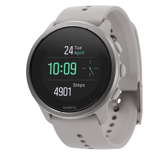 Suunto 5 Peak - 43 mm - grey - sport watch with strap - silicone - grey - wrist size: 120-200 mm - display 1.1" - Bluetooth - 39 g - ridge sand