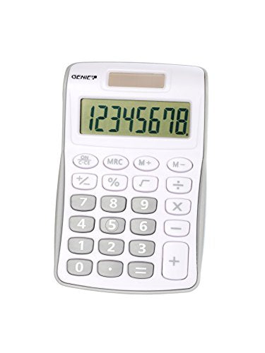 Best Value Genie 12494 Compact Pocket Calculator with 8 Digit Display - Silver