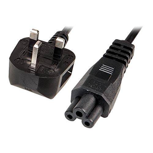 Bulk AC cord 0.6m 2ft C5 UK plug Sng pk