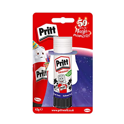 Best Value Pritt Glue Stick, Safe & Child-Friendly Craft Glue for Arts & Crafts Activities, Strong-Hold adhesive for School & Office Supplies, 1x43g Pritt Stick