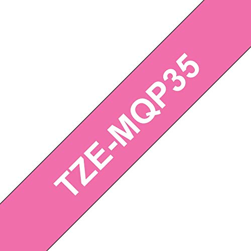 Brother TZe-MQP35 - Standard adhesive - white on berry pink - Roll (1.2 cm x 5 m) 1 roll(s) laminated tape - for Brother PT-D210, D600, H110, P-Touch PT-1880, D200, D450, E110, E550, E800, H110, P900