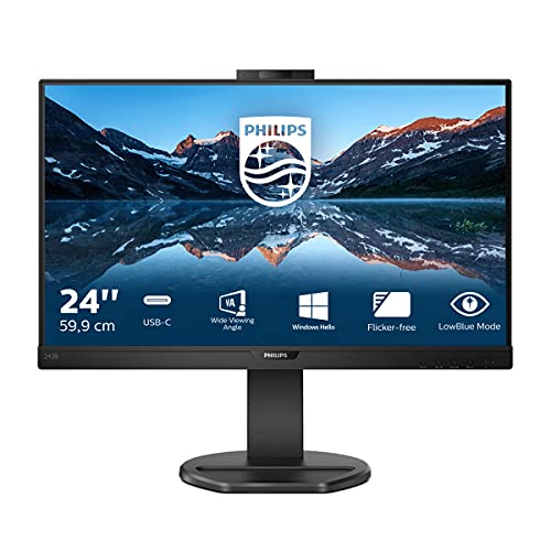 Philips B Line 243B9H - LED monitor - 24" (23.8" viewable) - 1920 x 1080 Full HD (1080p) @ 75 Hz - IPS - 250 cd/m? - 1000:1 - 4 ms - HDMI, VGA, DisplayPort, USB-C - speakers - black texture