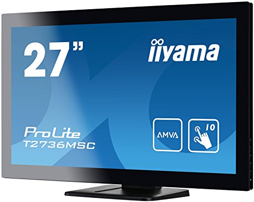 iiyama ProLite T2736MSC-B1 - LED monitor - 27" (27" viewable) - touchscreen - 1920 x 1080 Full HD (1080p) @ 60 Hz - A-MVA - 300 cd/m - 3000:1 - 4 ms - HDMI, VGA, DisplayPort - speakers - black