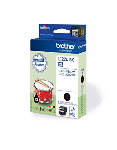 Brother LC22UBK - XL - black - original - ink cartridge - for Brother DCP-J785DW, DCP-J785DWXL, MFC-J985DW, INKvestment Work Smart MFC-J985DW