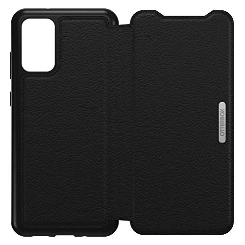 OtterBox Strada Series - Flip cover for mobile phone - leather, polycarbonate - shadow black - for Samsung Galaxy S20+, S20+ 5G