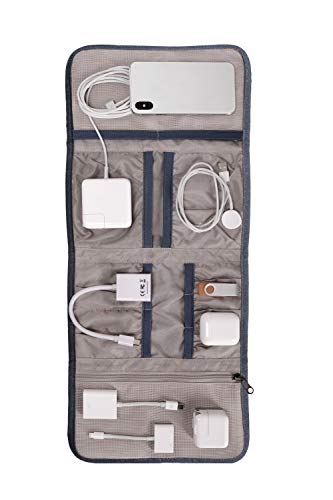 STM Dapper Wrapper Equipment Storage Case Slate Blue Organise Accessories Neatly Impressively Compact Secure Magnetic Closure Multiple Pockets and Sto