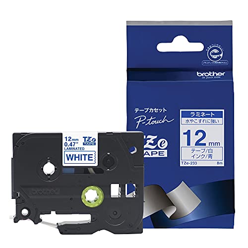 Brother TZe-233 - Blue on white - Roll (1.2 cm x 8 m) 1 roll(s) laminated tape - for Brother PT-D210, D600, H110, P750, P950, P-Touch Cube PT-P300, P-Touch Cube Pro PT-P910