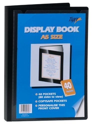 Best Value Tiger 301718 40 A5 Pocket Presentation Display Book - Black