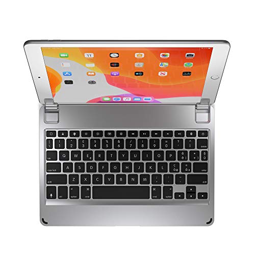 Brydge 10.2 Inches QWERTY Italian Bluetooth Wireless Keyboard for Apple iPad 7th Generation 2019 Durable Aluminium Body Backlit Keys Silver