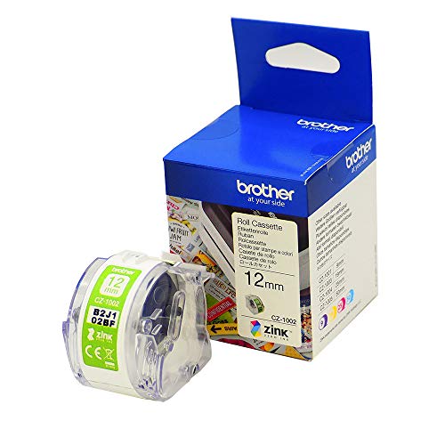 Best Value Brother CZ-1002 Zero-Ink Roll Cassette, Continuous Length, 12 mm (W) x 5 m (L), Brother Genuine Supplies, White