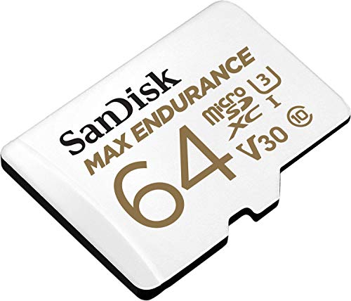 SanDisk Max Endurance - Flash memory card (microSDXC to SD adapter included) - 64 GB - Video Class V30 / UHS-I U3 / Class10 - microSDXC UHS-I