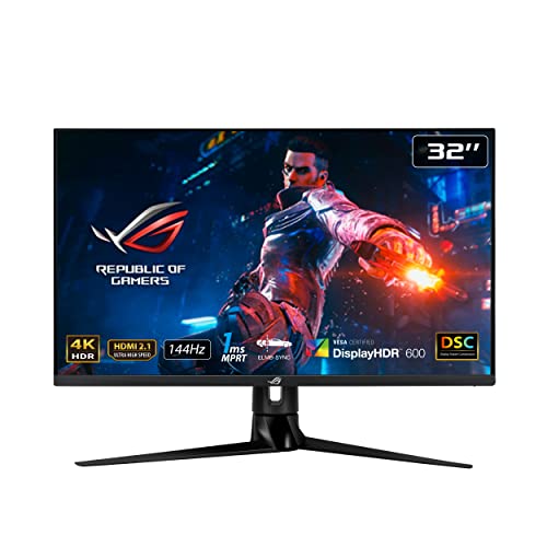 ASUS ROG SWIFT PG32UQ - LED monitor - 32" - 3840 x 2160 4K @ 144 Hz - IPS - 600 cd/mï¿½ - 1000000:1 - DisplayHDR 600 - 1 ms - 2xHDMI, DisplayPort - speakers