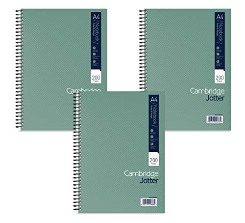 Best Value Cambridge, A4 Notebook, Wirebound, Ruled with Margin, 200 pages, Pack of 3