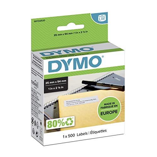 Address labels - white - 54 x 25 mm - 500 label(s) ( 1 roll(s) x 500 ) - for DYMO LabelWriter - S0722520