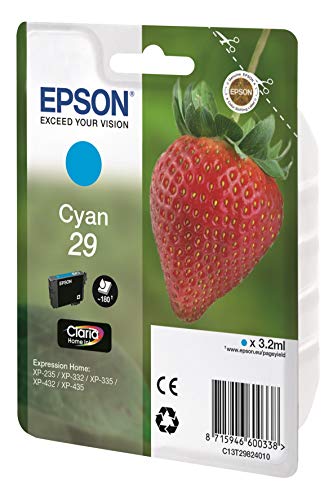 Epson 29 - 3.2 ml - cyan - original - blister - ink cartridge - for Expression Home XP-245, 247, 255, 257, 332, 342, 345, 352, 355, 435, 442, 445, 452, 455