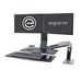 Ergotron WorkFit-A Dual with Worksurface+ - Stand (tray, desk clamp mount, pivot) for 2 LCD displays / keyboard / mouse - black, polished aluminium - screen size: up to 24" - desktop