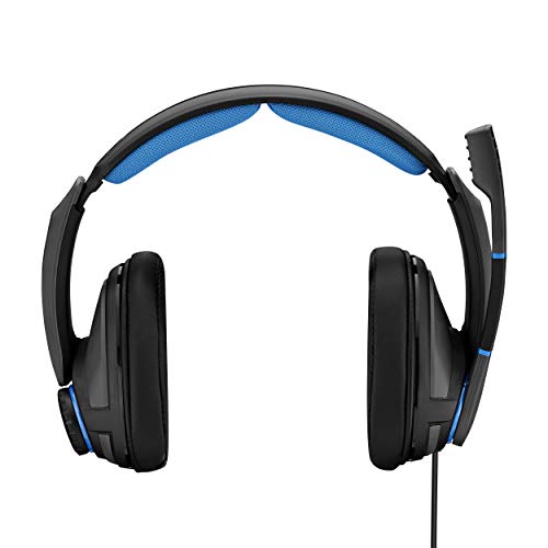 EPOS I SENNHEISER GSP 300 - Headset - full size - wired - 3.5 mm jack - noise isolating - black, blue