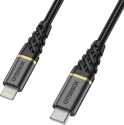 OtterBox Premium - Lightning cable - Lightning male to USB-C male - 2 m - glamour black - for Apple iPad/iPhone/iPod (Lightning)