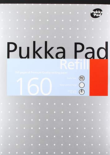 Best Value Pukka Pad A4 Punched 4 Hole Ruled Feint and Margin Refill Pad - White (160 Pages) - 1 Pack of 6 pads