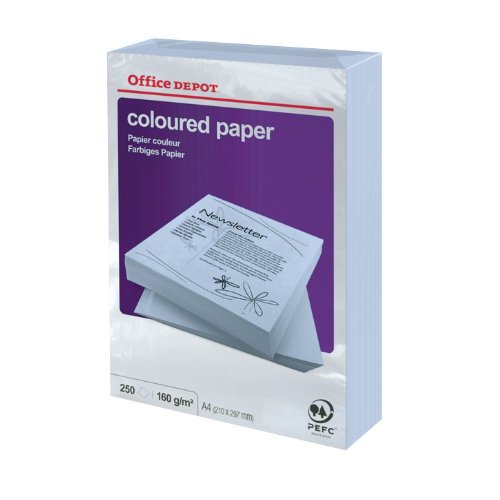 Best Value A4 250 Sheets Coloured Paper Card 160gsm - Lilac - Ream-Wrapped