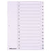 Best Value Polypropylene punched Dividers A4 1-15 Numeric White