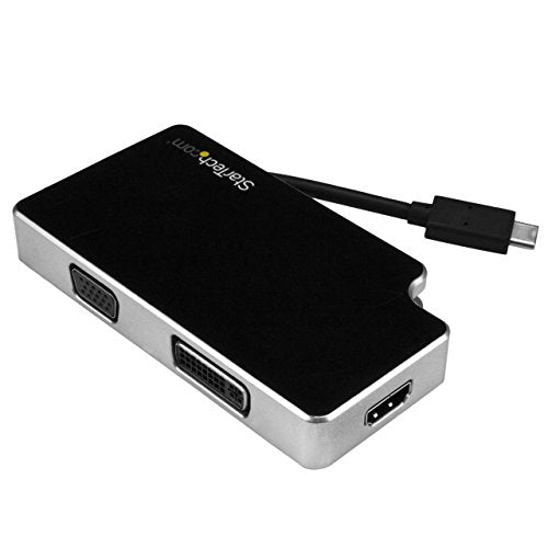 StarTech.com CDPVGDVHDB Travel A/V Adapter: 3-in-1 USB-C to VGA, DVI or HDMI - 4K