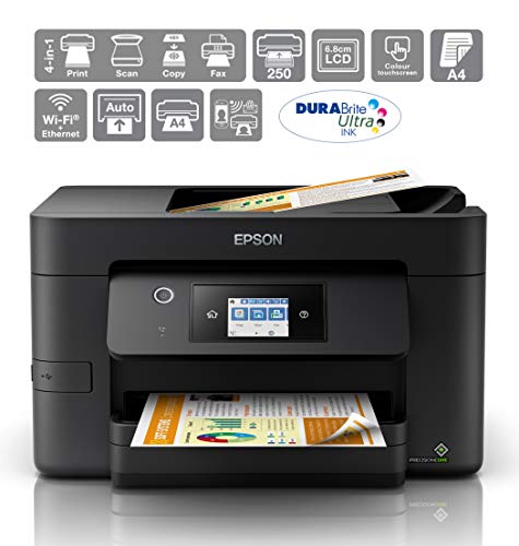 Epson WorkForce Pro WF-4820DWF, Inkjet Printers, MicroBusiness/Multi-fuction/Business/WorkForce, A4, 4 Ink Cartridges, KCYM, Print, Scan, Copy, Fax, Yes 