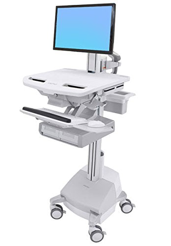 Ergotron StyleView Cart with LCD Pivot, SLA Powered, 2 Drawers - Cart - for LCD display / PC equipment (open architecture) - lockable - aluminium, zinc-plated steel, high-grade plastic - screen size: up to 24" - 66 Ah - Lead Acid