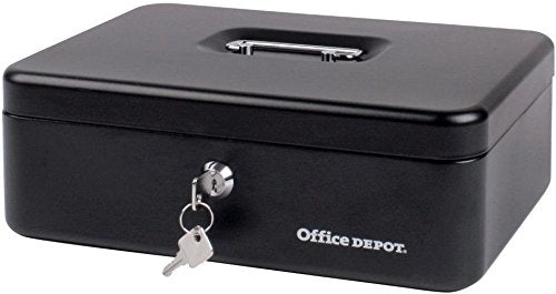 Best Value Robust steel-construction cash box Black 8 Inch