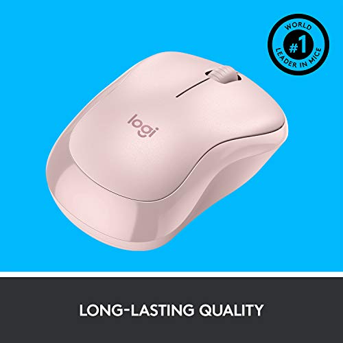 Logitech M220 Silent - Mouse - right and left-handed - optical - 3 buttons - wireless - 2.4 GHz - USB wireless receiver - rose