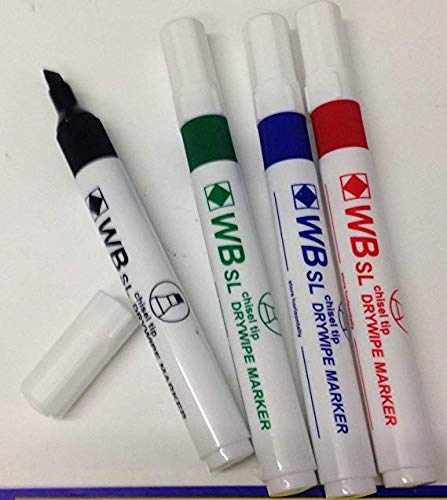 Best Value Whitebox WX26038 Assorted Chisel Whiteboard Marker - Pack of 4