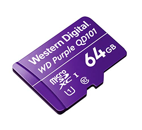 WD Purple SC QD101 WDD064G1P0C - Flash memory card - 64 GB - UHS-I U1 / Class10 - microSDXC UHS-I - purple