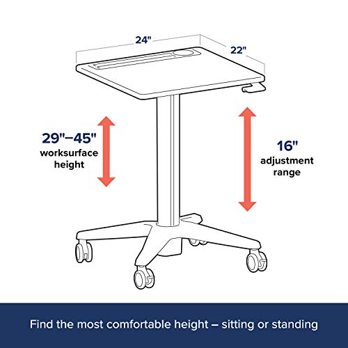 Ergotron LearnFit Sit-Stand Desk - Table - mobile - rectangular - white silver