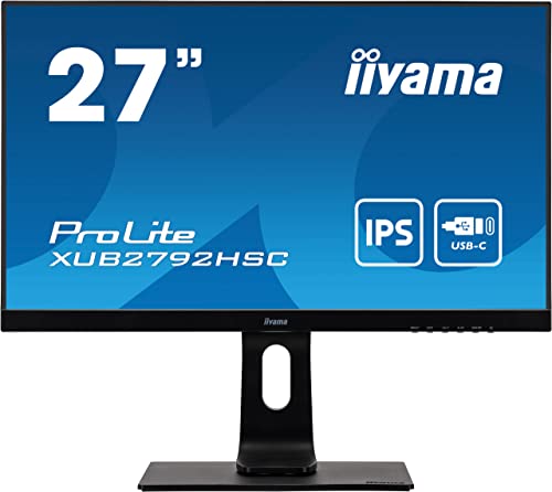 iiyama ProLite XUB2792HSC-B1 - LED monitor - 27" - 1920 x 1080 Full HD (1080p) @ 75 Hz - IPS - 250 cd/m≤ - 1000:1 - 4 ms - HDMI, DisplayPort, USB-C - speakers - black