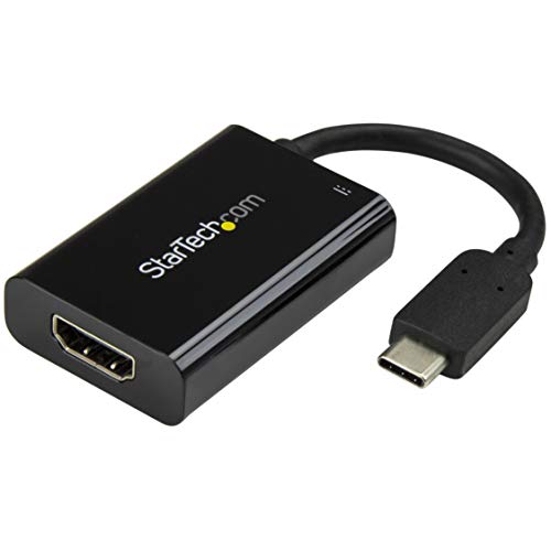 StarTech.com CDP2HDUCP USB-C to 4K HDMI Adapter with USB Power Delivery - 60 Watts - Black