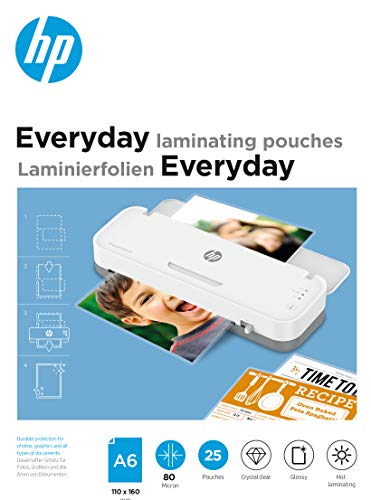 HP Everyday Laminating Pouches A6 80 micron Pack 25 9156